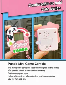Schattige mini panda handheld Tetris elektronische spelcomputer sleutelhanger voor tassen