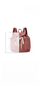 Water-resistant nylon backpack dimensions 21x18x11cm with iPad size comparison detail