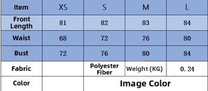 Detailed size guide for V-neck halter slim dress with measurements in centimeters