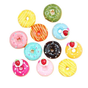 Set of 11 colorful miniature resin donuts for DIY hair clips and jewelry making