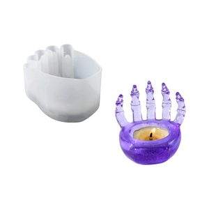 Halloween skeletal hand candle holder silicone mold for DIY resin and plaster crafts