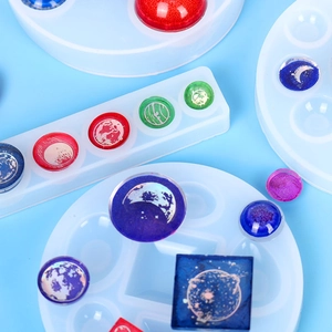 Moules en silicone DIY pour gemmes en résine avec motifs de planètes et ciel étoilé