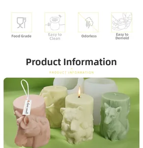 Food-grade silicone animal mold showing easy release and cleaning for DIY candles