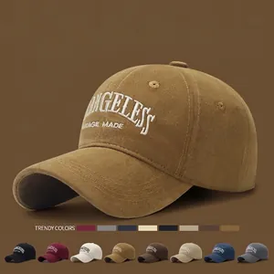 Baseball Cap Cotton Vintage Letter Embroidery Adjustable Sun Hat Retro Sporty Snapback For Women Men
