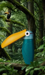 Creative hornbill-style portable pet water bottle with large capacity for travel use
