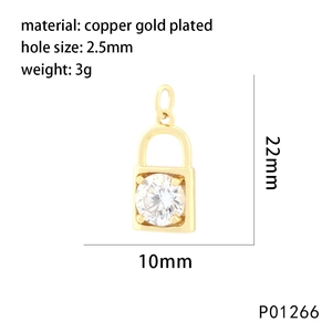 Detail view of heart lock pendant with copper gold plating and precise dimensions