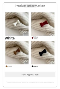Lot de barrettes nœuds en velours de 4cm en blanc bordeaux marron et noir détails