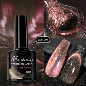 Starry dancing cat eye nail polish MY004 detail with magnetic aurora effect