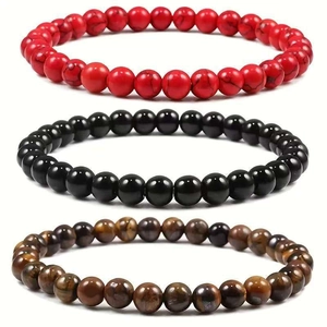 Natural Stone Beaded Bracelet Elastic Handmade Healing Energy Crystal Gemstone Boho Yoga Jewelry For Women Men