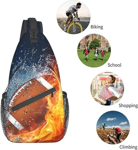 Sac bandoulière avec scénarios d'utilisation pour vélo, école, shopping et escalade