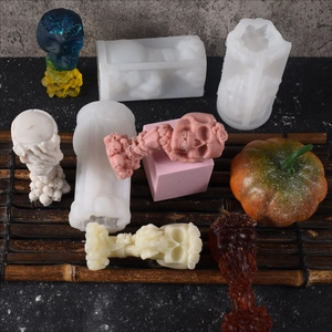 DIY Halloween skull and rose silicone mold set for aromatherapy candles and resin crafts