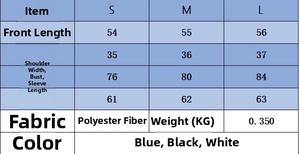 Detailed size guide table for cold shoulder fashion top including S M L measurements