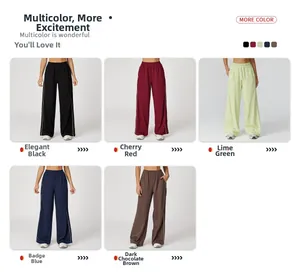 Collage de pantalons de sport à jambes larges avec bandes latérales en cinq couleurs