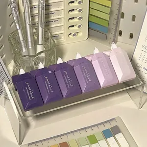 7-piece set of gradient purple correction tapes with sleek 3D textured casing