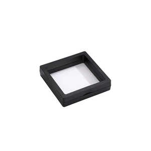 Boîte d'affichage de bijoux carrée noire avec film PE pour pièces et bagues