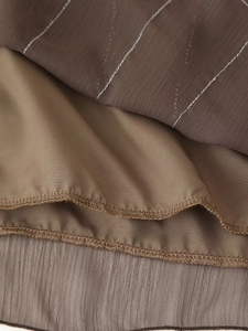 Brown sequin beaded summer dress with shimmering vertical stripes and smooth inner lining