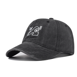 Washed Distressed Cotton Baseball Cap For Men Women Retro Embroidery Coconut Tree Wave Patterns Adjustable Outdoor Hat