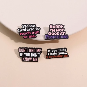 Funny English Slogan Enamel Lapel Pin Brooch For Unisex Zinc Alloy Sarcastic Quote Badge For Backpack Clothes Jewelry Gift