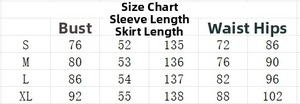 Detailed size chart for maternity off-shoulder mesh dress including bust and waist measurements