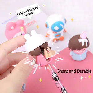 Cute cartoon manual pencil sharpener featuring a rabbit girl design for school students