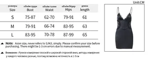 Tableau des tailles pour robe en dentelle avec mesures de poitrine et taille en CM pour S, M, L