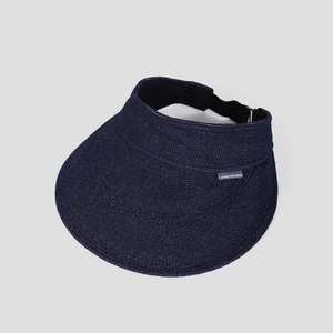 Navy blue breathable sun visor hat with adjustable back strap for summer