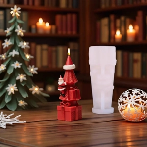 Silikonform-Set für DIY Weihnachtsmann- und Weihnachtsbaum-Kerzen zum Basteln