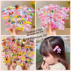 Set fermagli per capelli bambini simpatici accessori stile cartone animato per 14pz