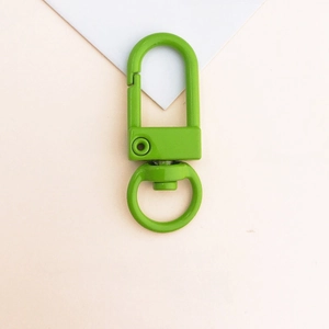 Grass green painted swivel lobster clasp with metal spring hook for DIY bag charms