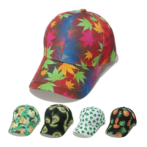 Tropical Fruit Printed Baseball Cap Polyester Sun Protection Summer Outdoor Adjustable Snapback Hat For Women Men