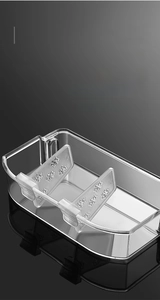 Detail of food grade transparent refrigerator organizer with adjustable dividers