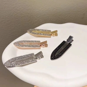 Rhinestone Hair Clip Alloy Duckbill Barrette Sparkling Seamless Bangs Side Hair Accessories Korean Style For Women Girls
