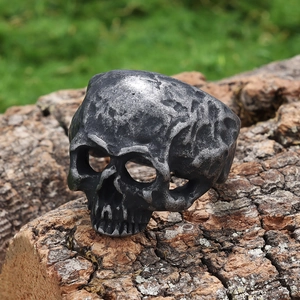 Skull Ring Stainless Steel Retro Gothic Punk Style Polished Oxidized Finish Hip Hop Biker Rock Jewelry For Men