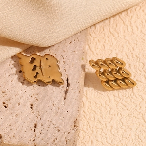 Minimalist 18K gold plated stainless steel geometric twist stud earrings for women