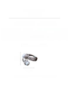 Detail showing weight 3.8g and copper material with zircon and pearl on the ring