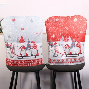 Housses De Dossier De Chaise Noël Tissu Non Tissé Gnome Renne Imprimé Salle À Manger Cuisine Décoration Fête