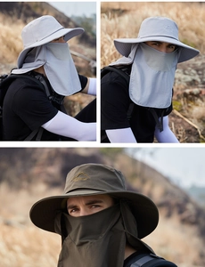 Chapeau de soleil extérieur avec masque amovible et protège-nuque pour la pêche