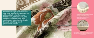 Detail of floral jacquard embroidery fabric for backrest pillows and home decor