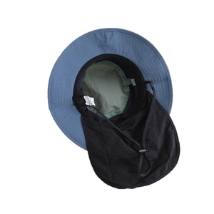 L-sized UV protection quick-dry sun hat with neck flap and breathable mesh lining