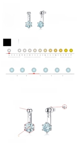 Detailed specifications of 0.50ct Moissanite studs in S925 sterling silver settings