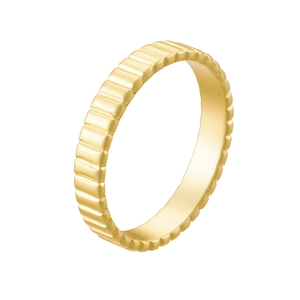 Minimalistischer S925 Sterlingsilber Ring mit vertikalen Streifen und Gold-Finish