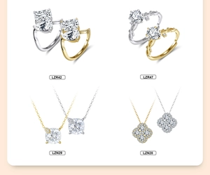 Detailed collection of S925 sterling silver rings and necklaces with cubic zirconia stones