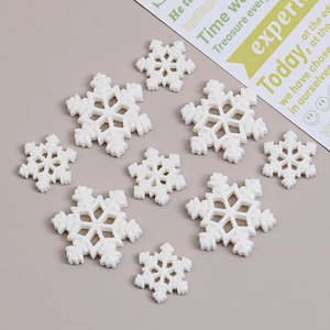 White resin snowflake charms with silver glitter for Christmas DIY crafts set of 10