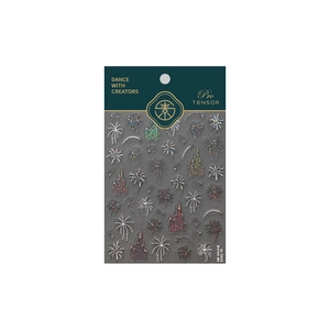 Holographic fireworks and castle nail art stickers M-1300 for festive party manicures