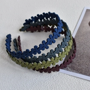 Matte floral headbands for women in dark blue, grey, olive green and wine red colors
