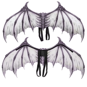 Detailed view showing bone texture and elastic straps of foldable demon dragon wings