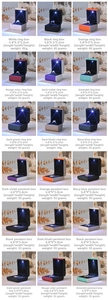Multiple colors of octagonal LED jewelry boxes for rings and pendants in various sizes