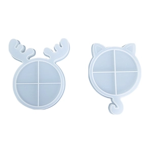 Moldes de silicona para resina con astas de reno y orejas de gato para manualidades