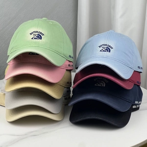 Casquette De Baseball En Coton Avec Broderie Montagne Lettre Effet Déchiré Visière Courbée Réglable Chapeau De Soleil Vintage Pour Hommes Femmes