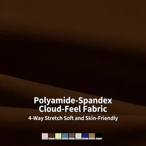 Deep chocolate high-elastic yoga fabric with 10 color swatches for sports sets